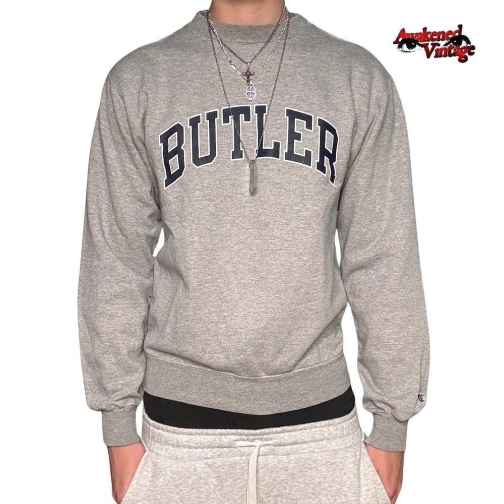Vintage champion crewneck sweatshirt grey Butler university size S